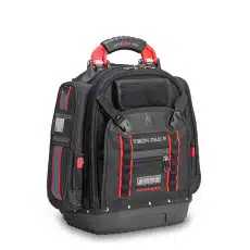 The TECH PAC P INFRARED is a large tool backpack in the new black and red color scheme. Identical in construction and storage capacity to the TECH PAC BLACKOUT, with the addition of side pockets for separate meter or tool storage.
