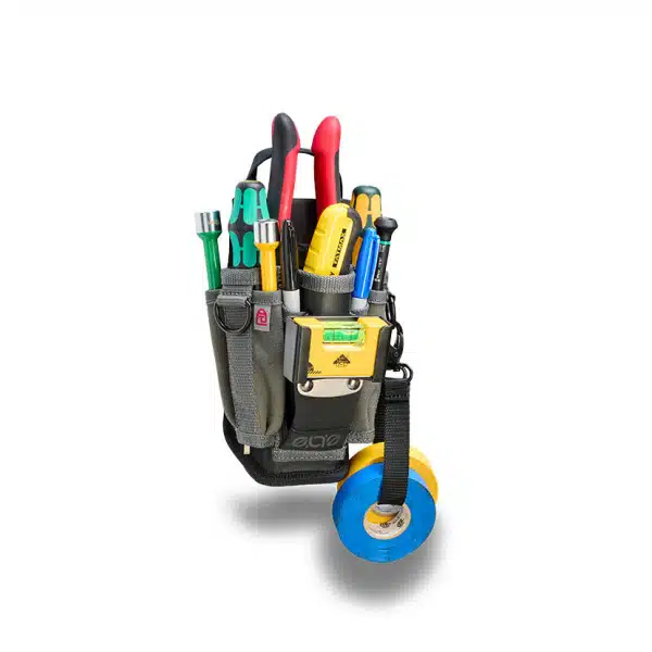 Part of Veto Pro Pac’s new modular evo system™, the MP1 EVO is a small-sized tool pouch. It utilizes the evo system™ clip for attaching the pouch to a larger bag with an evo system™ dock, a belt, trouser pocket, or magnetically mount to surfaces inside a work van or equipment requiring service.